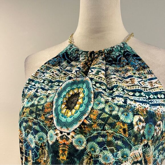 Bisou Bisou Halter Neck Maxi Sleeveless Dress - Multicolor - Picture 2 of 13